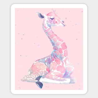 Sleepy Baby Giraffe | Watercolor Cute Animals Sticker